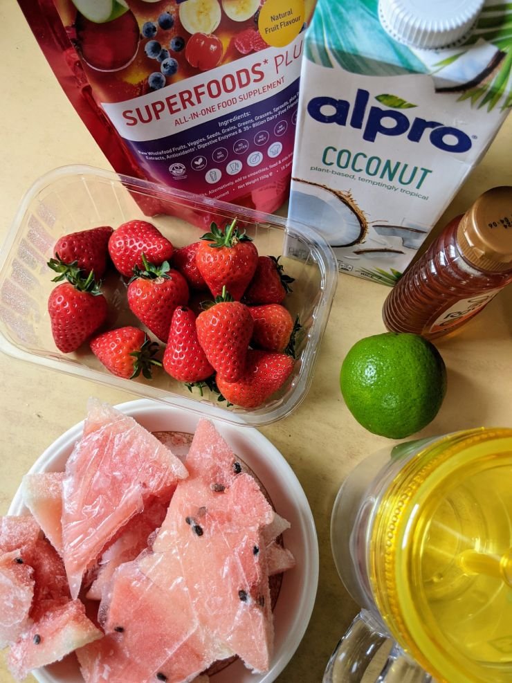 Watermelon and strawberry smoothie