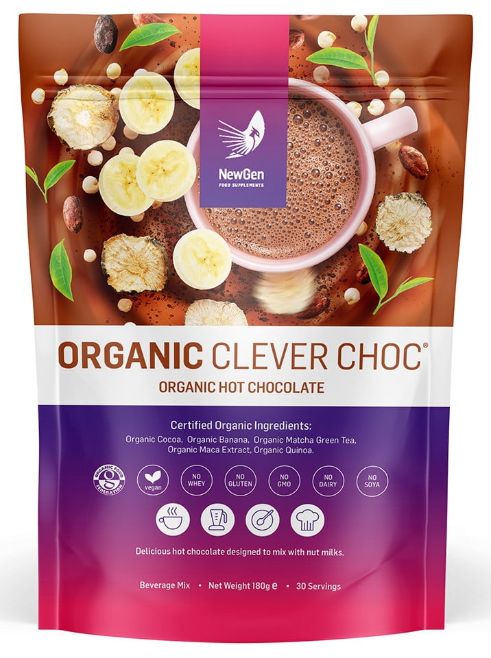 Protein pancake recipe: Organic Clever Choc makes an amazing chocolate sauce pancake topping.