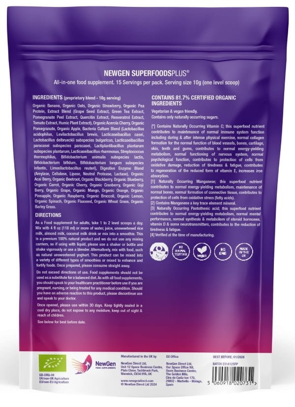 Enhanced Superfoods Plus Ingredients