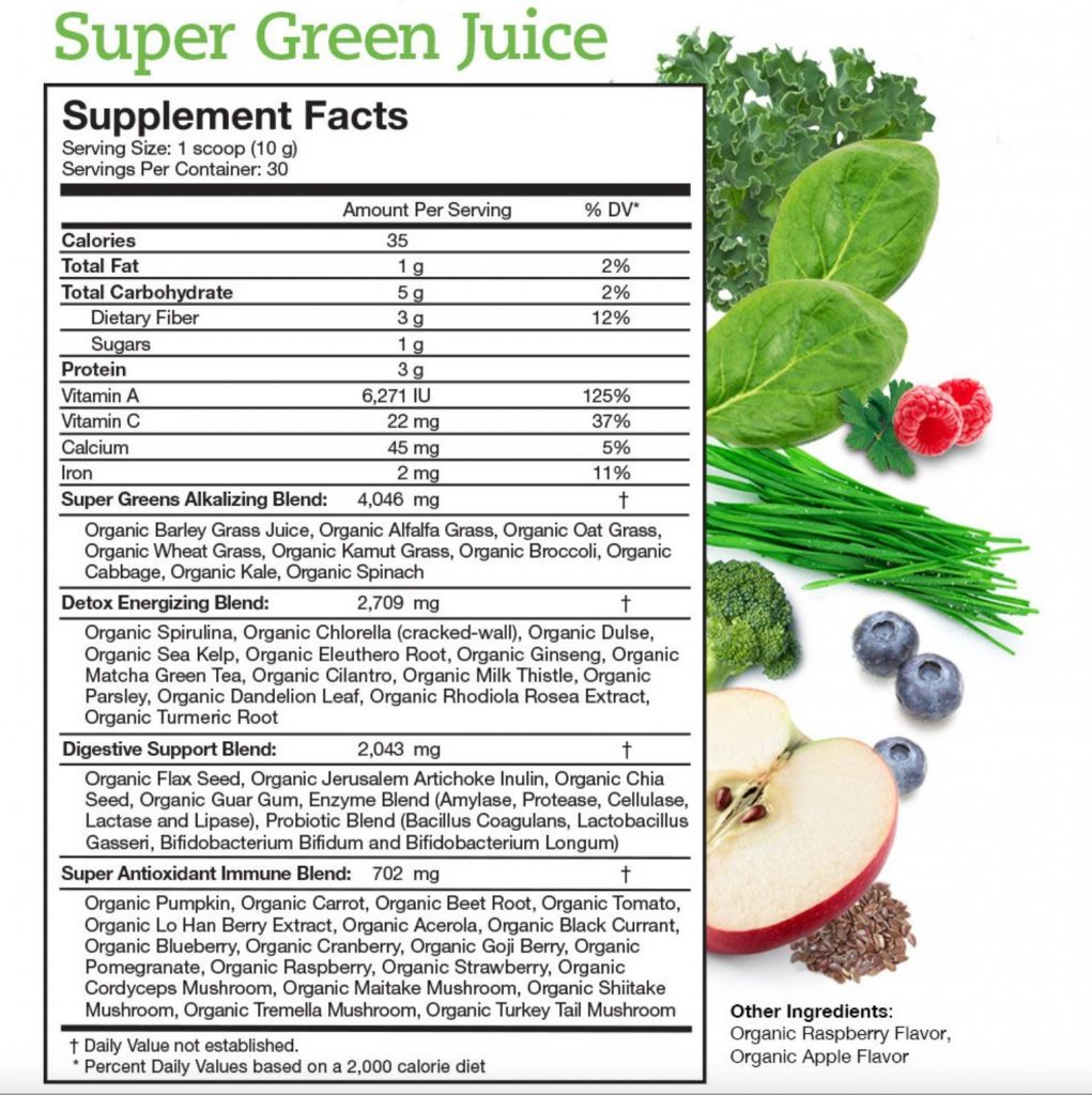 Organic Green Juice Ingredients